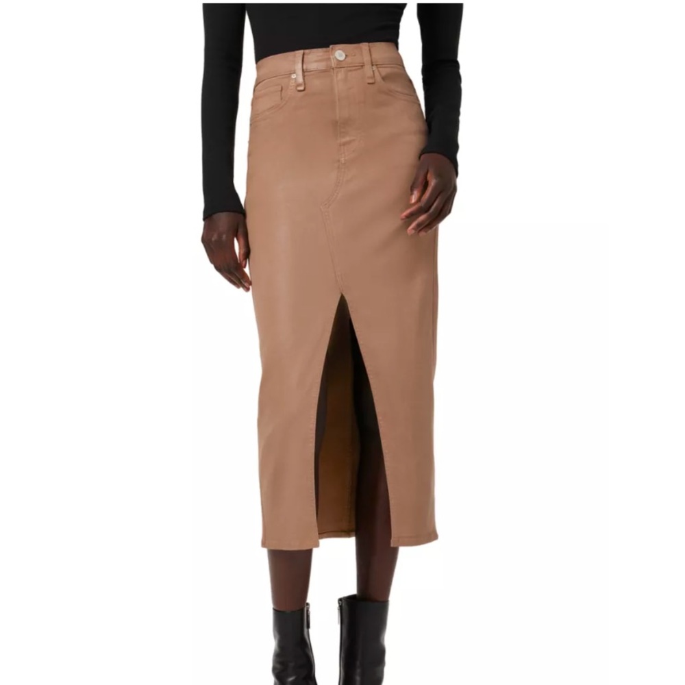 Hudson Jeans Coated Latte Skirt Waist 27
